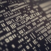 Close up of code on new programming language, concept of Syntax and Algorithm, created with Generative AI technology