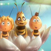 Die Biene Maja (l-r) mit ihren Freunden, Hornisse Fetzer und Willi in einer undatierten Szene des Films «Die Biene Maja».